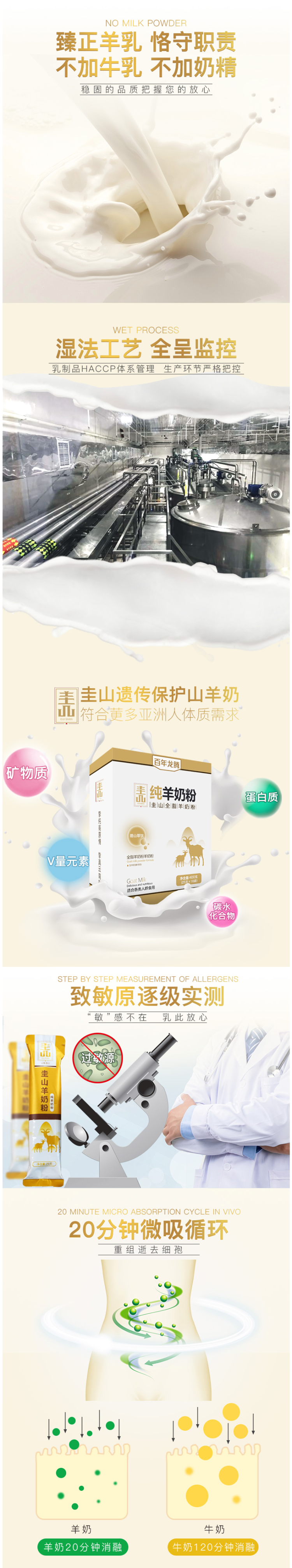 天猫超市 百年龙腾 圭山 无添加0蔗糖全脂纯山羊奶粉 400g 图2
