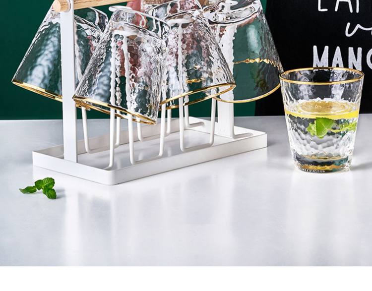 云纹山居 锤纹金边玻璃杯 6只装 图3