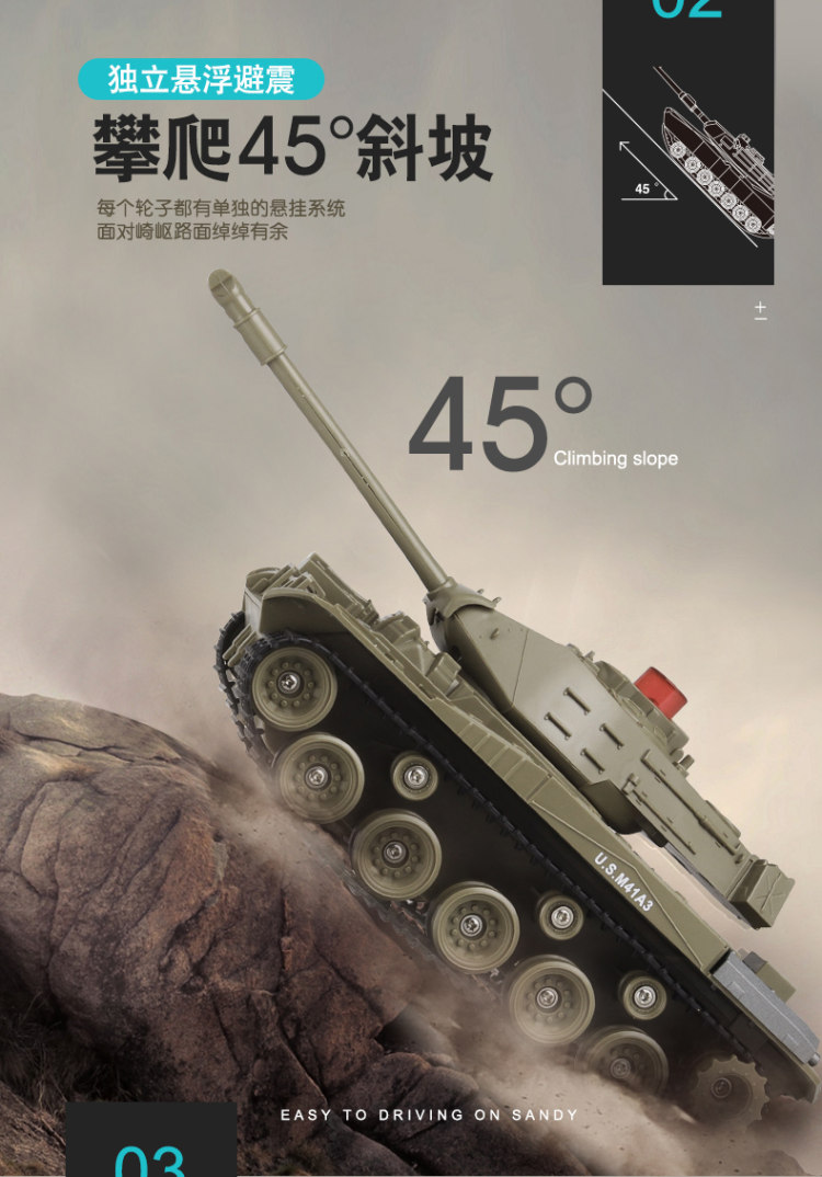 美致 遥控坦克履带式仿真模型 1:30 沙漠之狐塔克 图9