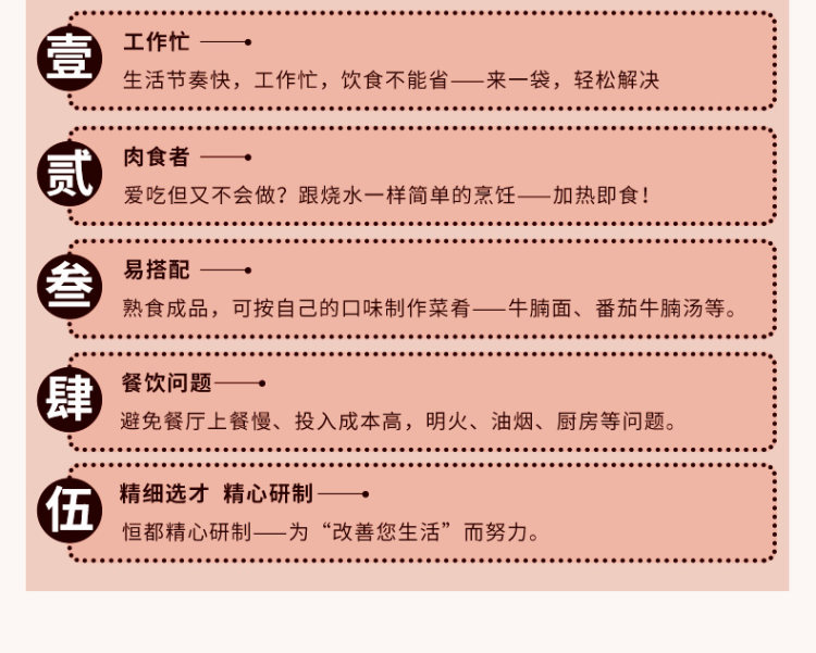 恒都 红烧牛腩半成品 开袋加热 250g*4袋 图3