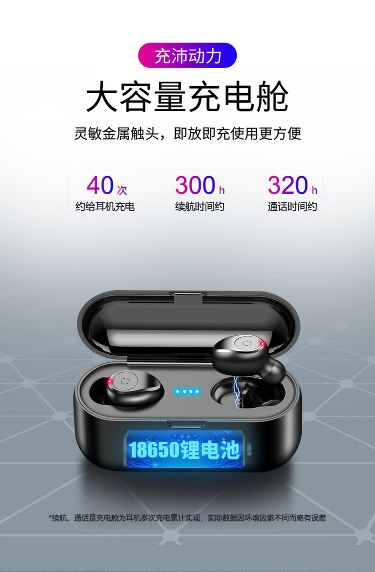 蓝牙5.0 夏新 F9双耳硬性蓝牙耳机 带充电仓 图6