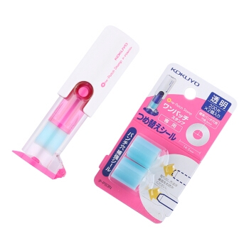 有券的上： KOKUYO 国誉 TA-PSM10P 打孔贴纸 补强器 200张 粉红 *5件 图4