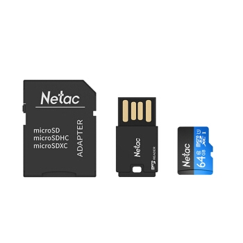 Netac 朗科 P500 64GB Class10 TF卡 科技蓝（内存卡+读卡器+SD卡套） 图1