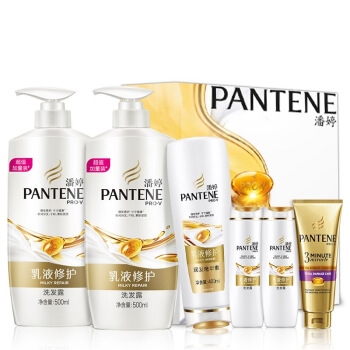 PANTENE 潘婷 氨基酸洗护套装(洗发水500ml*2瓶+护发素400ml送230ml洗发水补充装) 图1