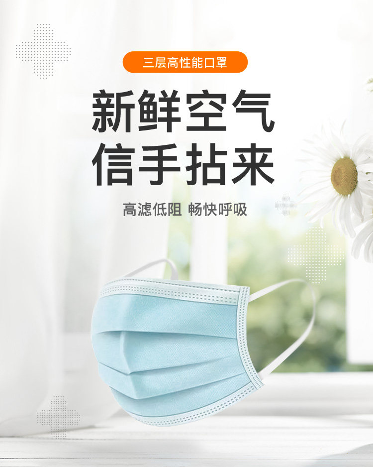 开学必备 快乐日记 儿童三层熔布口罩 20只 图1