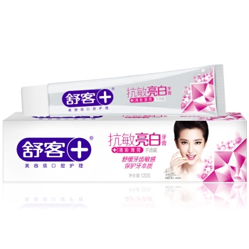 Saky 舒客 专业量贩家庭装（防蛀140g*4+抗敏120g*2+维c营养120g*2+2支软毛牙刷) *3件 图5