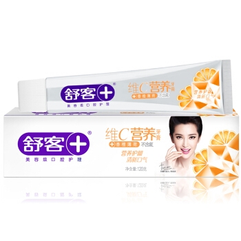 Saky 舒客 专业量贩家庭装（防蛀140g*4+抗敏120g*2+维c营养120g*2+2支软毛牙刷) *3件 图4