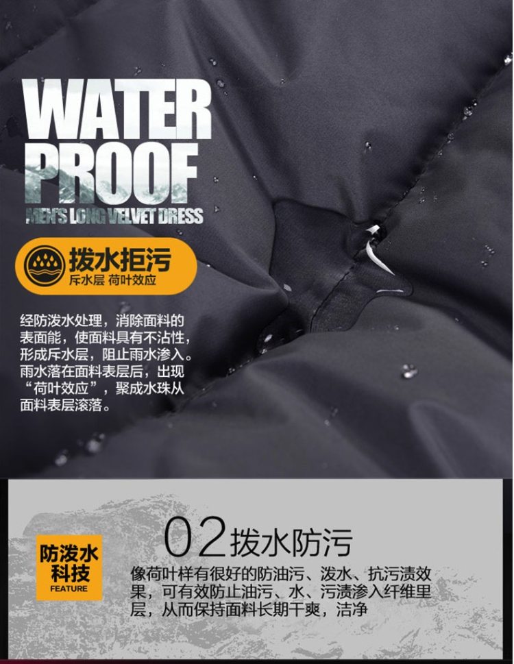 反季清仓 君羽 18冬季款 800蓬221克90%鹅绒 男中长款重装羽绒服 图6