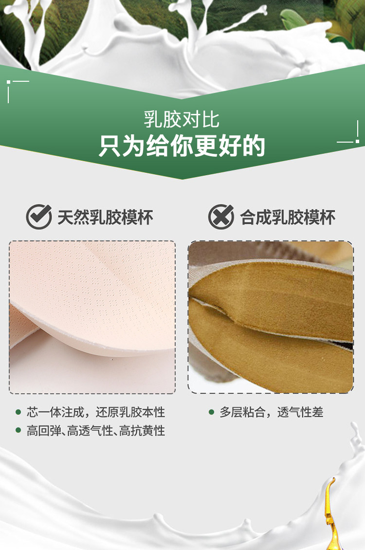 泰国天然乳胶美背无痕内衣无钢圈 图1