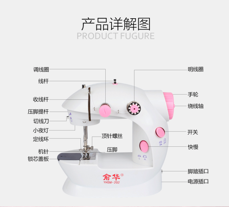 手工DIY神器 俞华 小型全自动缝纫机 可折叠 图14