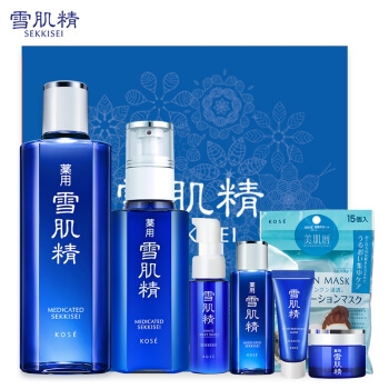 9日8点: SEKKISEI 雪肌精礼盒(水180ml+乳130ml+纸膜15粒+四件组+赠美肤3件套) 图1