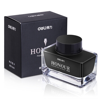 deli 得力 S636 钢笔墨水 30ml 黑色 *5件 图1