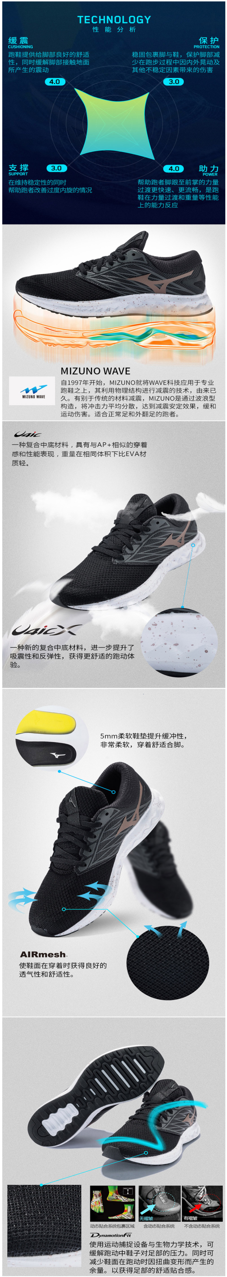 清仓 日本 美津浓Mizuno 北极星系列 女轻便透气慢跑步鞋 运动鞋 图3