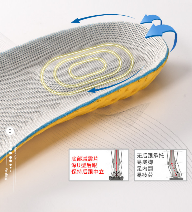 邦尼世家  超弹吸汗运动鞋垫 3双 图7