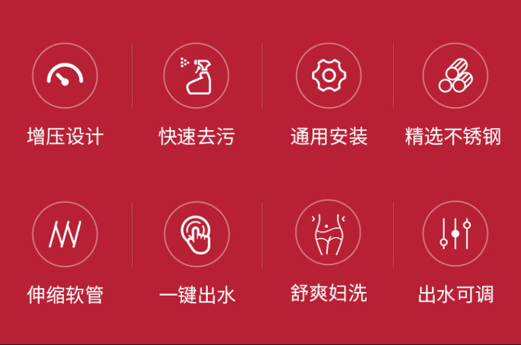 起点如日 304不锈钢妇洗马桶喷枪 图2