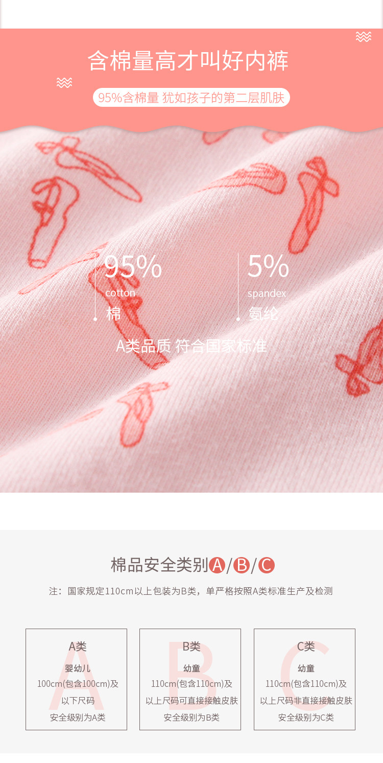 彩桥 A类纯棉 儿童纯棉内裤短裤 男女童都有 图5