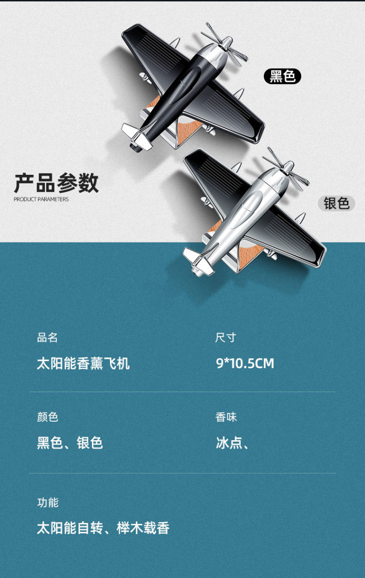 绿小途 车载太阳能飞机 香薰摆件 图2