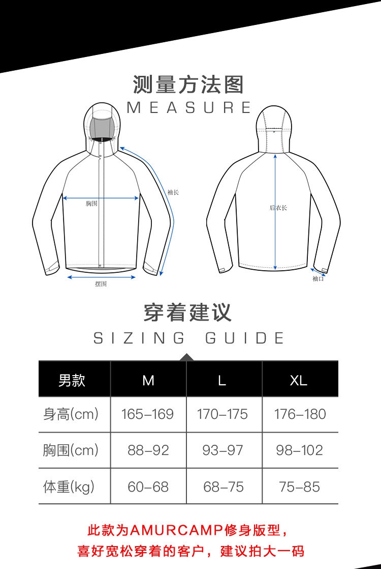 冲锋衣结构图图片