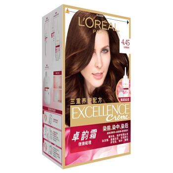 L‘OREAL PARIS 巴黎欧莱雅 卓韵霜护发染发霜 红铜棕色 *3件 图1