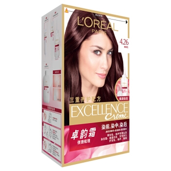 L‘OREAL PARIS 巴黎欧莱雅 卓韵霜护发染发霜 紫棕色 260g *3件 图1