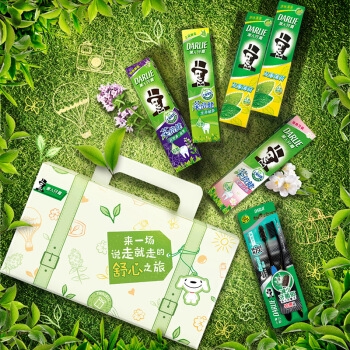 DARLIE 黑人 舒心之旅 牙膏家庭装 共770g（绿茶140g+百里香140g+白茶140g+薄荷175g*2+炭丝牙刷*2） 图5