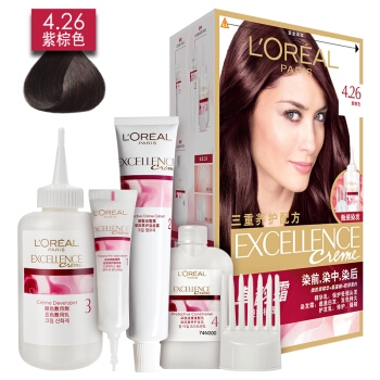 L‘OREAL PARIS 巴黎欧莱雅 卓韵霜护发染发霜 紫棕色 260g *3件 图5