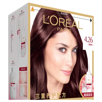 L‘OREAL PARIS 巴黎欧莱雅 卓韵霜护发染发霜 紫棕色 260g *3件 图2