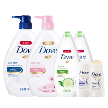 Dove 多芬 滋养美肤沐浴露套装（1kg*2+190ml*2+50ml*2+赠沐浴露660g） *3件 图2