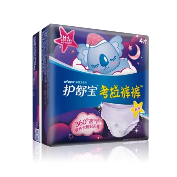 whisper 护舒宝 考拉裤裤 裤型卫生巾 M-L码 4片装 *7件 图2