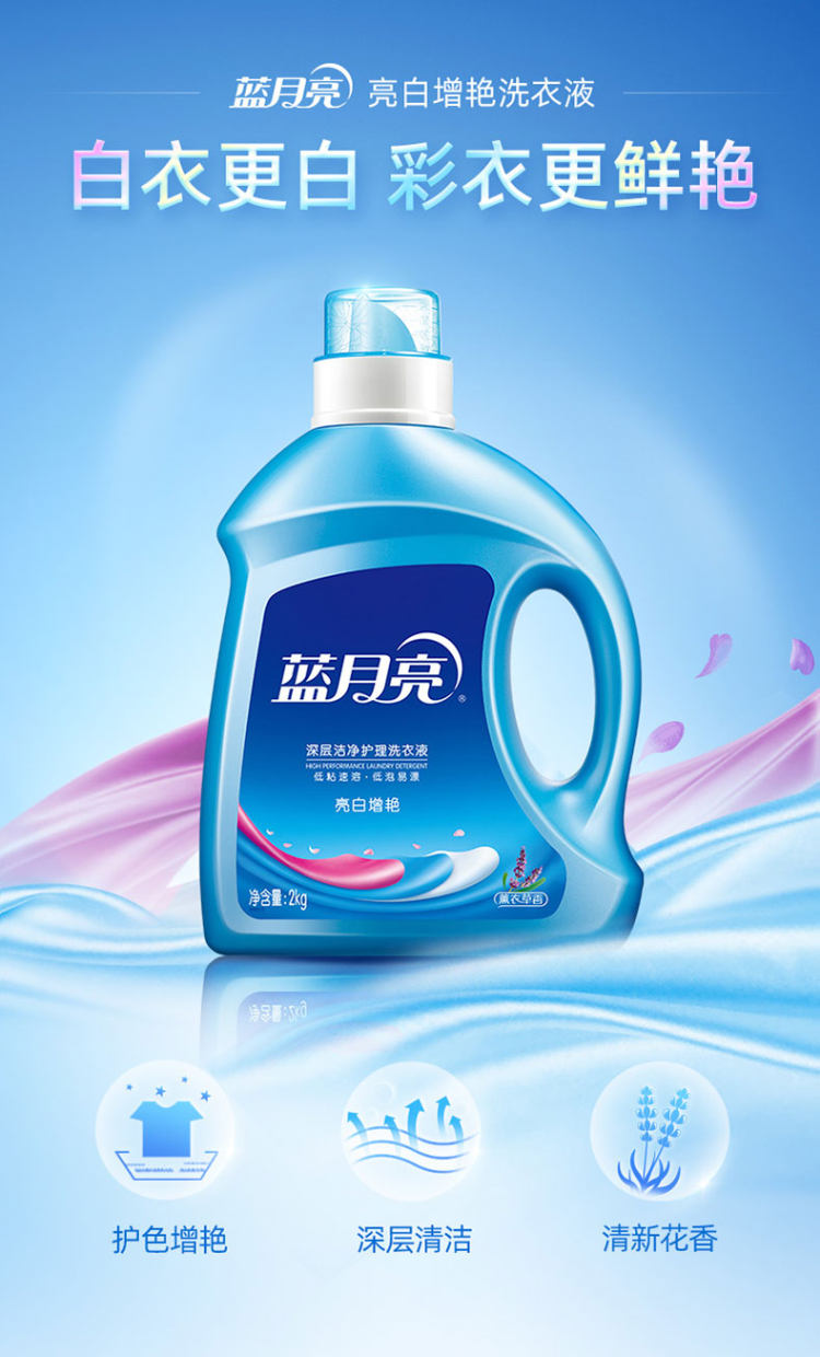 蓝月亮 深层洁净护理洗衣液 8斤 亮白增艳技术 图2
