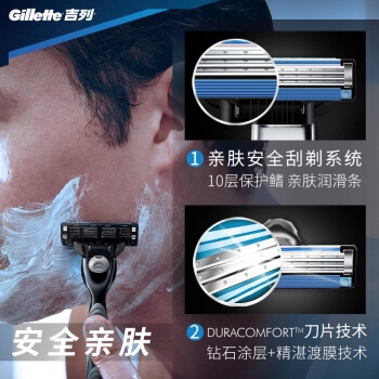 18点开始： Gillette 吉列 锋速3经典套装（1刀架+7刀头+50g须泡） 图2