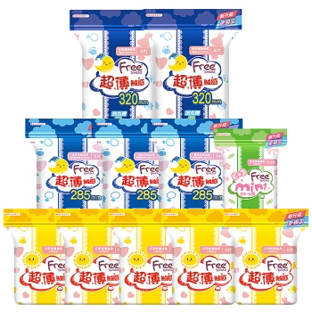 Free 飞 丝薄棉柔卫生巾 日夜组合 11包装 *3件 图1