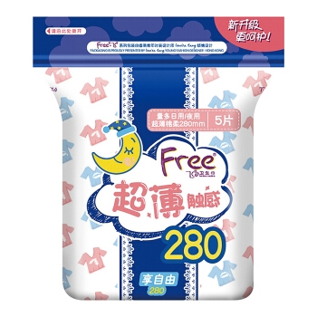Free 飞 丝薄棉柔卫生巾 日夜组合 11包装 *3件 图4