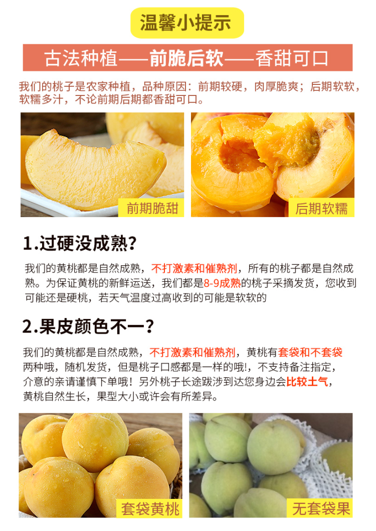 小宁子 当季新鲜甜黄桃 5斤 图3