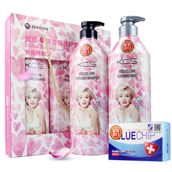 AGE 爱敬 挚爱香水洗护套装(洗发水600ml+护发素600ml)+赠沐浴皂100g*1 *3件 图1