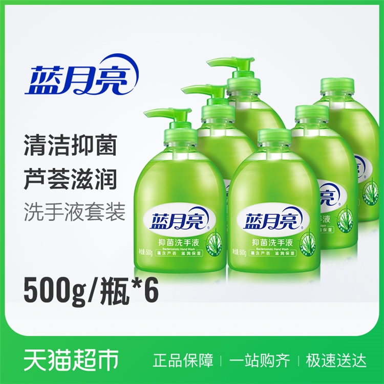 Bluemoon 蓝月亮 芦荟抑菌洗手液套装 （500g×3+补充装500g×3） *2件 图1