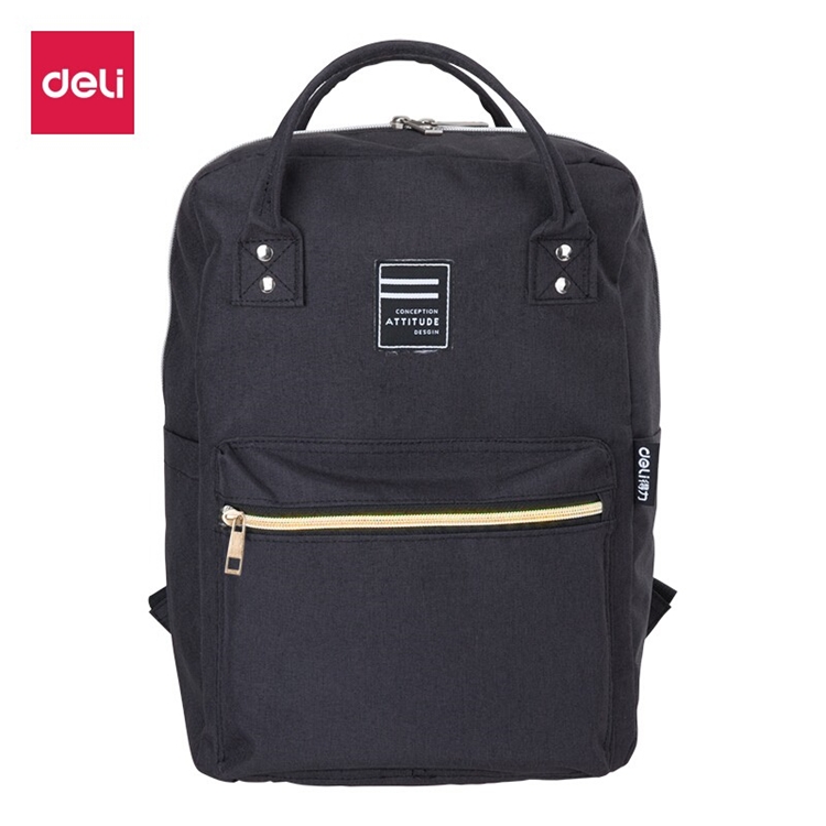 deli 得力 69451 双肩书包 旋风黑 +凑单品 图1