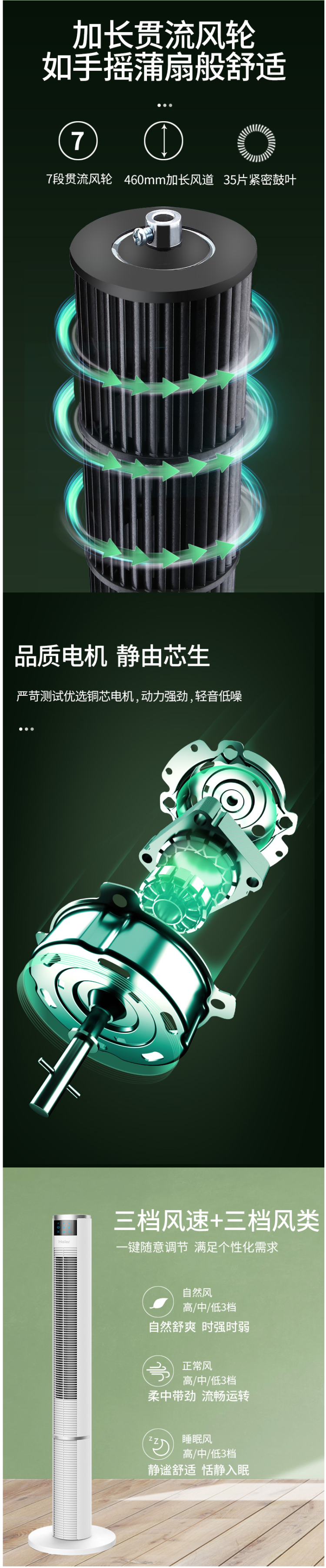 海尔 落地无叶静音塔扇 图4