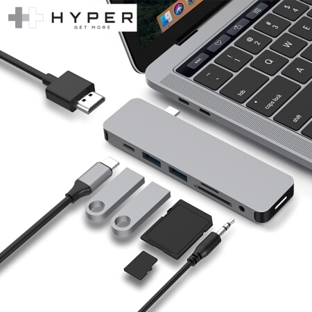 Hyper GN21D 七合一Type-C拓展坞（Type-C/USB3.0*2/HDMI/TF/SD/3.5mm） 图1