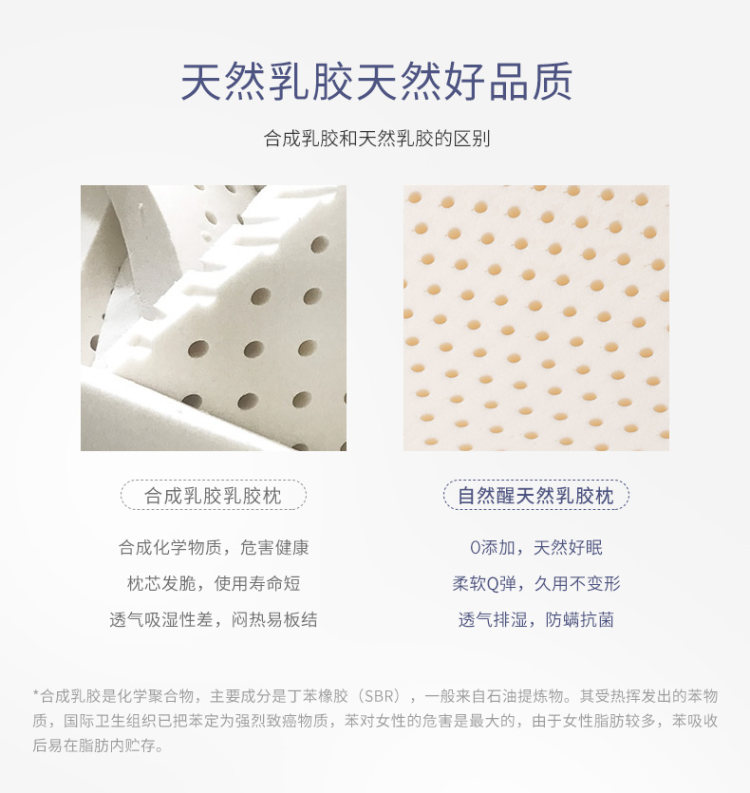 自然醒 泰国进口乳胶枕 93%天然乳胶 图6