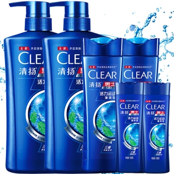 京东PLUS会员： CLEAR 清扬 男士去屑洗发水 500g*2+205g*2 +赠旅行装100g*2 *2件 图1