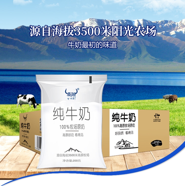 圣湖 青海高原纯牛奶 180g*12袋 图1