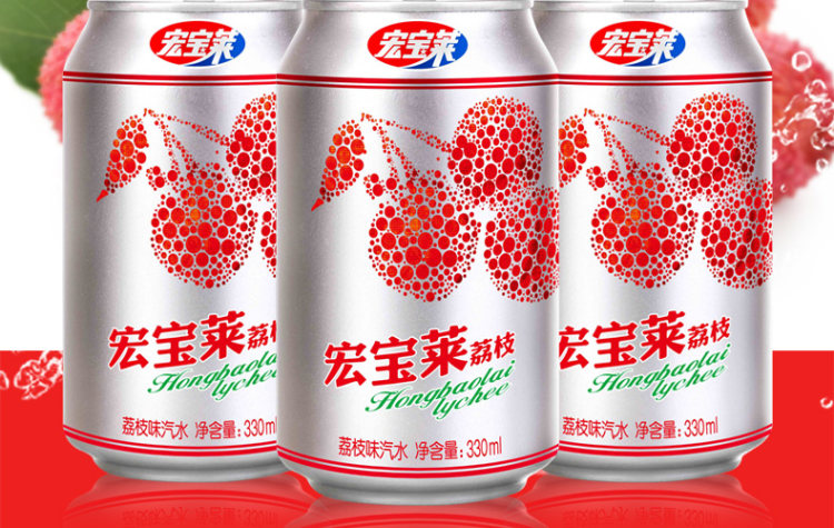 宏宝莱 荔枝味碳酸汽水 330ml*12罐 整箱装 图2