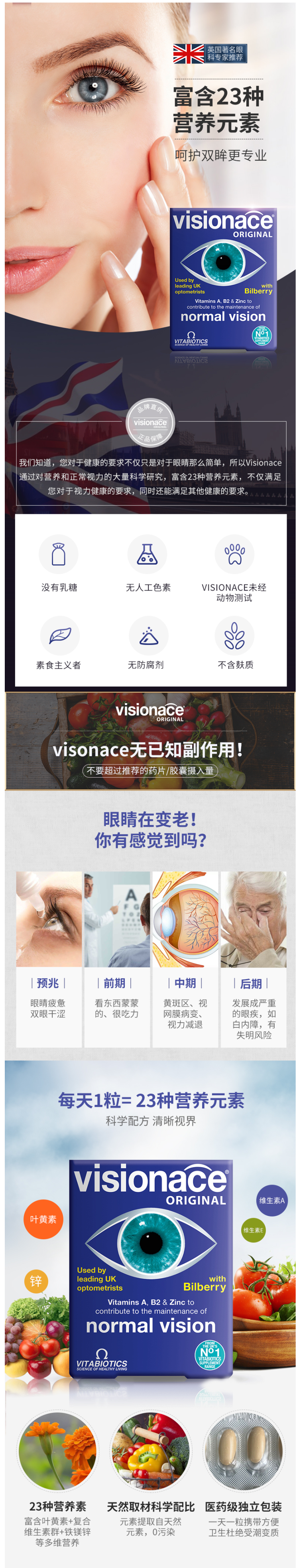 英国最大保健品牌之一 维百莱Vitabiotics 越橘叶黄素 缓解眼疲劳 30片 图1
