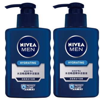 NIVEA 妮维雅 男士水活畅透精华洁面液 150ml*2支装 *5件 图1