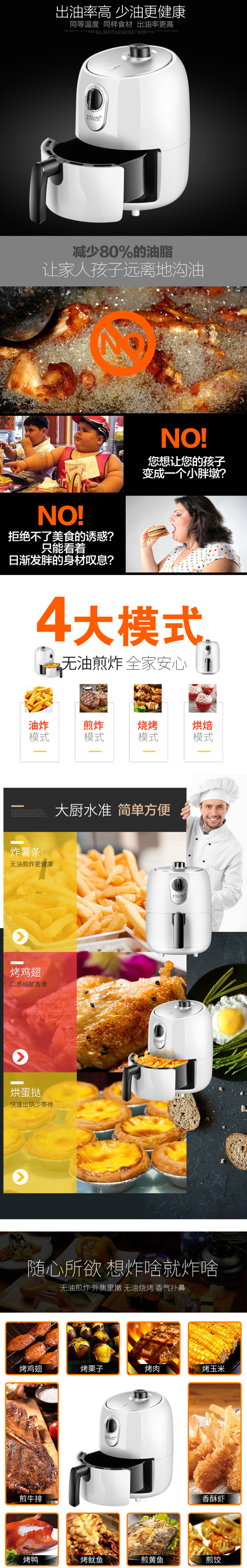 zitalen 无油空气炸锅 2L 图3