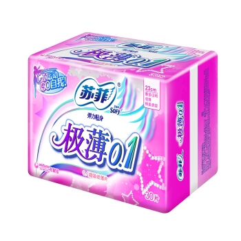 Sofy 苏菲 极薄0.1 日用棉柔卫生巾 230mm*30片 *8件 图3