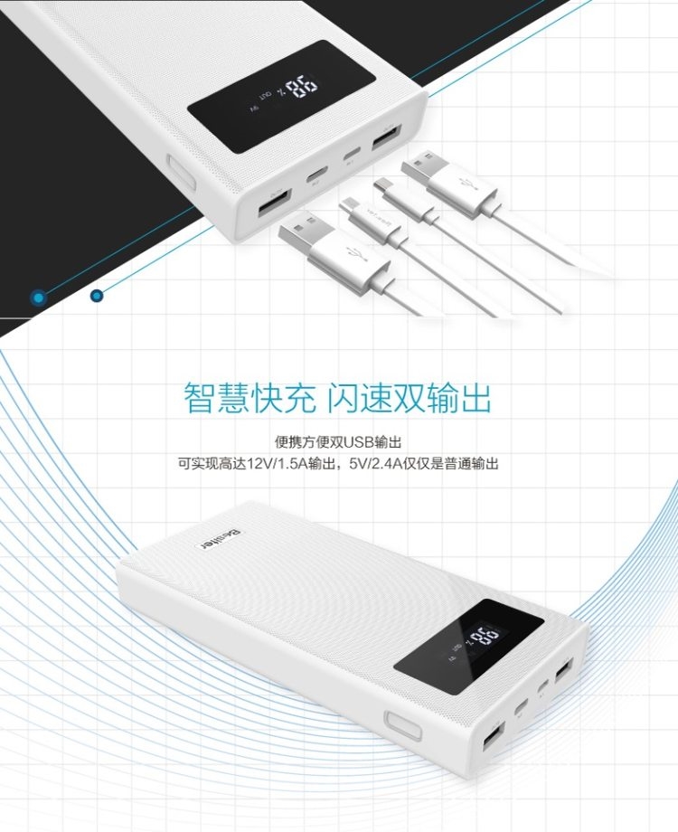 支持快充 可上飞机 倍斯特20000mAh 聚合物移动电源 图14