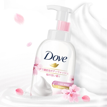 京东PLUS会员： Dove 多芬 浓密沐浴泡泡 樱花甜香 400g（赠洗发露195ml） *3件 图1