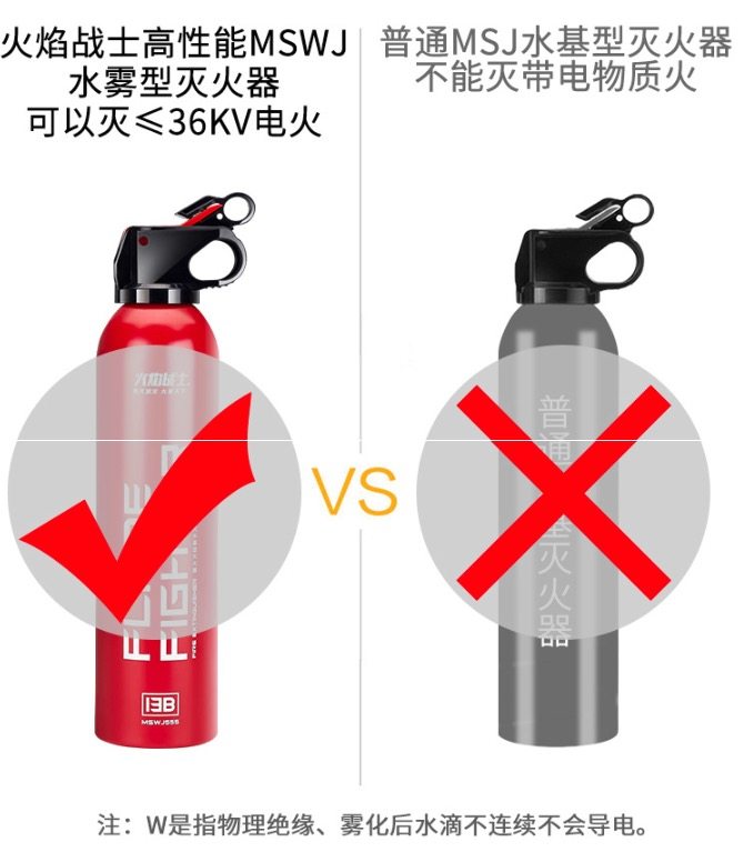 火焰战士 家用/车载 水基灭火器 500ml  国家3C认证 图5